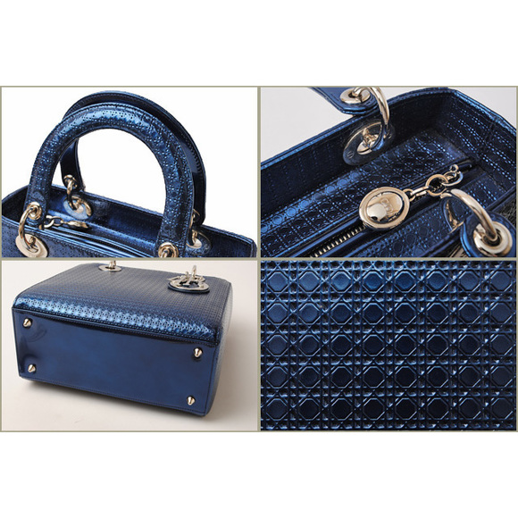 Dior Diorissimo Tote Bag Metallic Blue - Picture 2 of 5